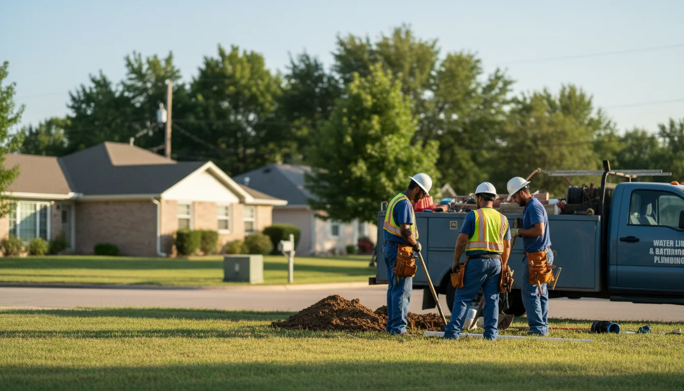 Residential water line and bathroom plumbing service in New Haven, OH